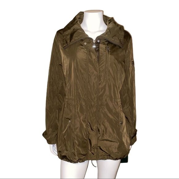 Lauren Ralph Lauren Zip-Front Anorak Brown Coat L - Picture 2 of 11